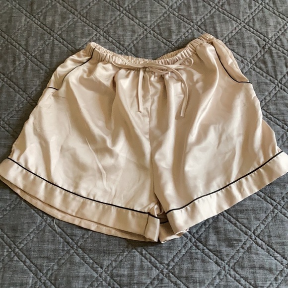 Silky Pajama Set - Champagne and Black - Picture 3 of 3